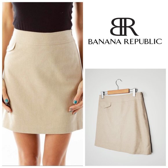 Banana Republic Dresses & Skirts - BANANA REPUBLIC Wool/Cashmere Beige Mini Skirt